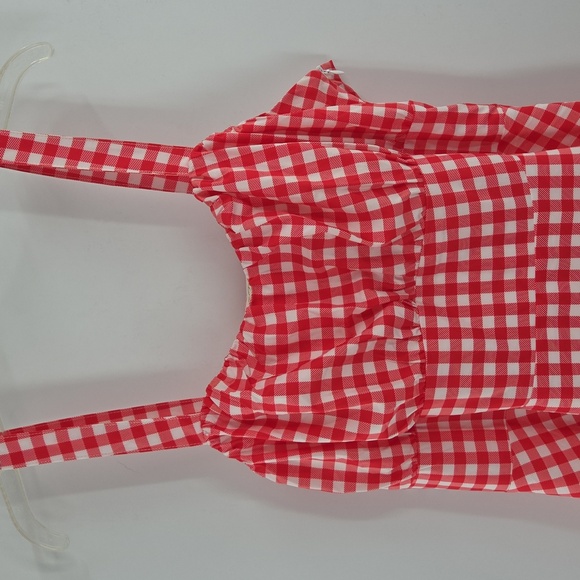Red Plus Size Gingham Fit and Flare Dress - Picture 7 of 16